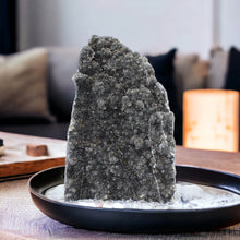 Load image into Gallery viewer, Large black amethyst crystal with cut base | ASH&amp;STONE Crystals NZ
