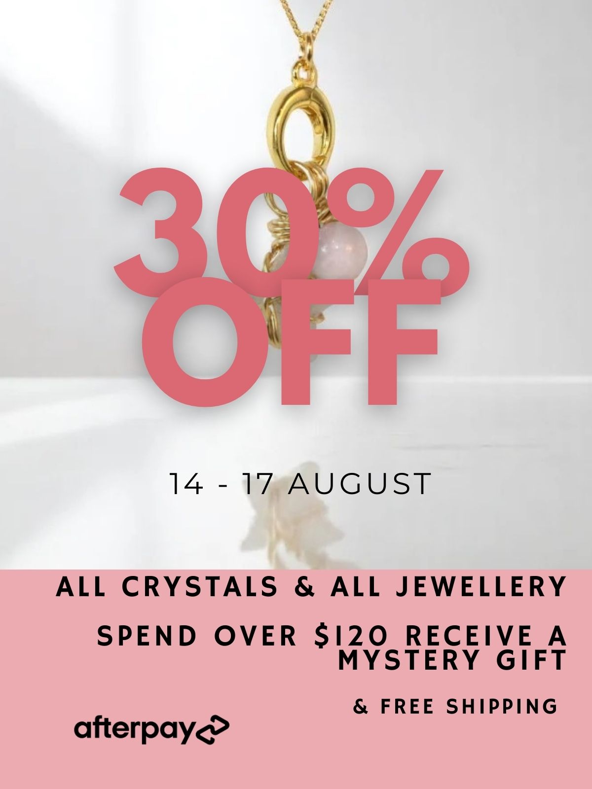 After pay day - 30% off All crystals & jewellery at ASH & STONE, Free express shipping, NZ