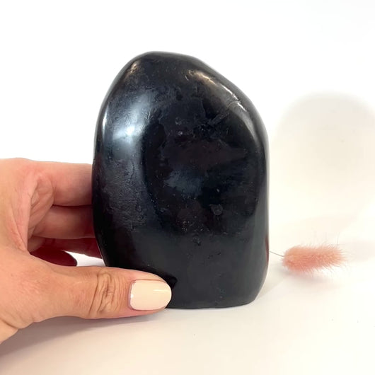 Black tourmaline crystal polished free form | ASH&STONE Crystals Shop Auckland NZ