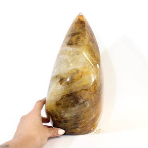 Extra large golden healer crystal flame 11.3kg | ASH&STONE Crystals Shop Auckland NZ