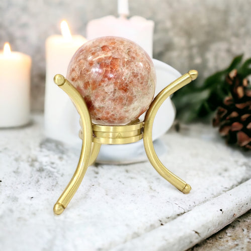 Sunstone crystal sphere on stand | ASH&STONE Crystals Shop Auckland NZ