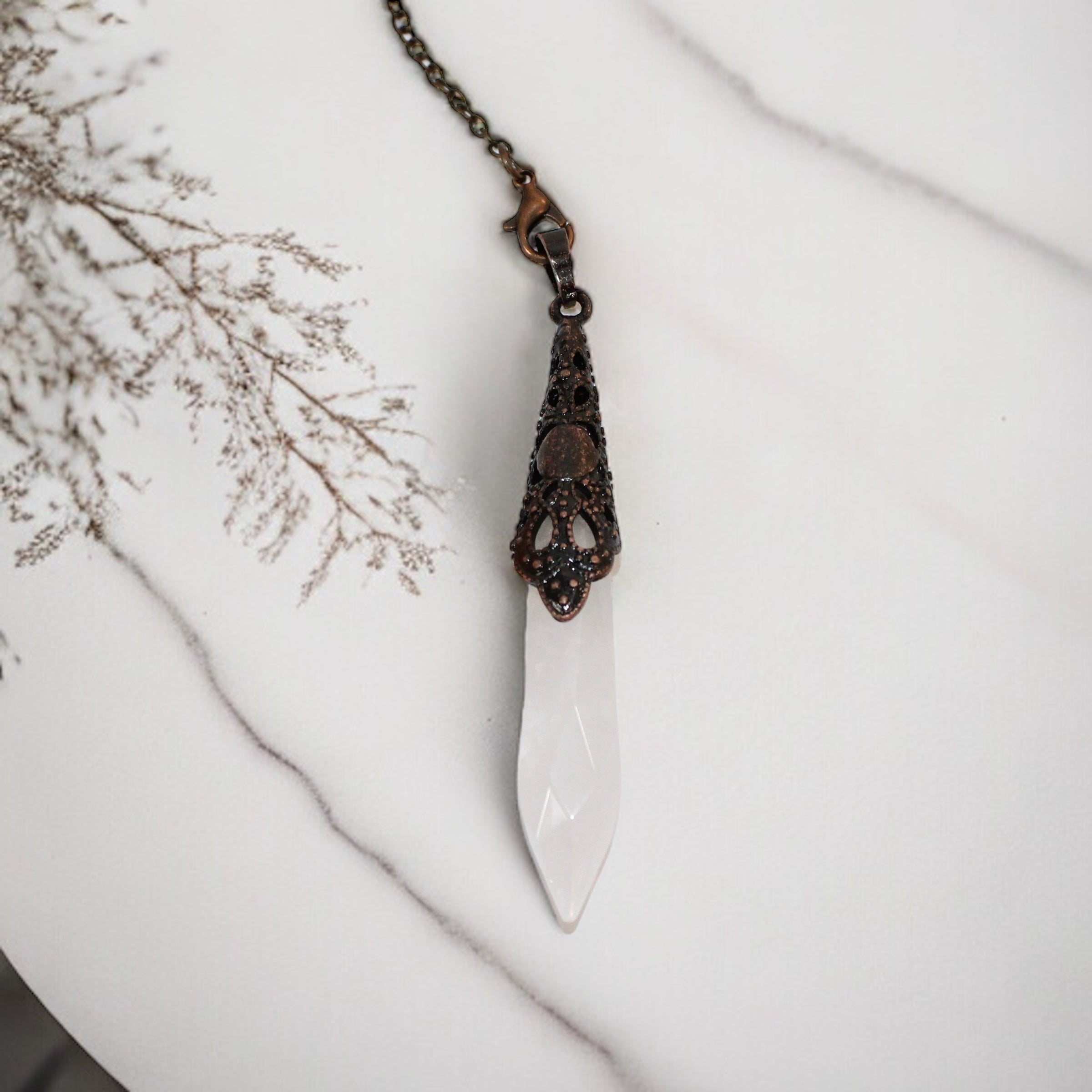 Clear quartz crystal pendulum | ASH&STONE Crystals Shop Auckland NZ