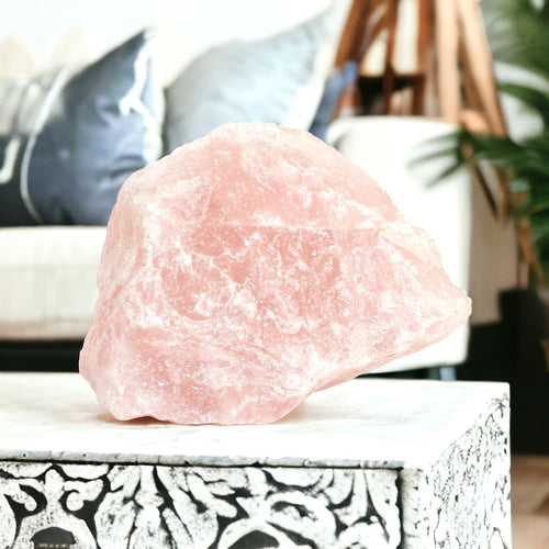 Large rose quartz crystal chunk 13kg | ASH&STONE Crystals Shop Auckland NZ