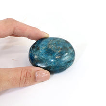 Load image into Gallery viewer, Blue apatite polished crystal palm stone | ASH&amp;STONE Crystals Shop Auckland NZ
