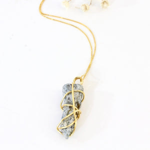 Bespoke NZ-made kyanite crystal pendant with 18" chain | ASH&STONE Crystal Jewellery Shop Auckland NZ