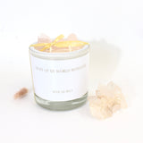 Large rose quartz crystal candle & clear quartz gift pack | ASH&STONE Crystals Shop Auckland NZ