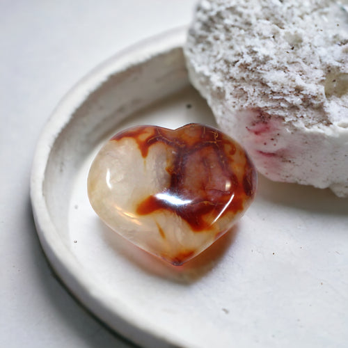 Carnelian polished crystal heart | ASH&STONE Crystals Shop Auckland NZ