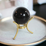 Black tourmaline polished crystal sphere with stand | ASH&STONE Crystals Shop Auckland NZ