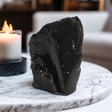 Load image into Gallery viewer, Large black obsidian raw chunk 1.66kg | ASH&amp;STONE Crystals Shop Auckland NZ
