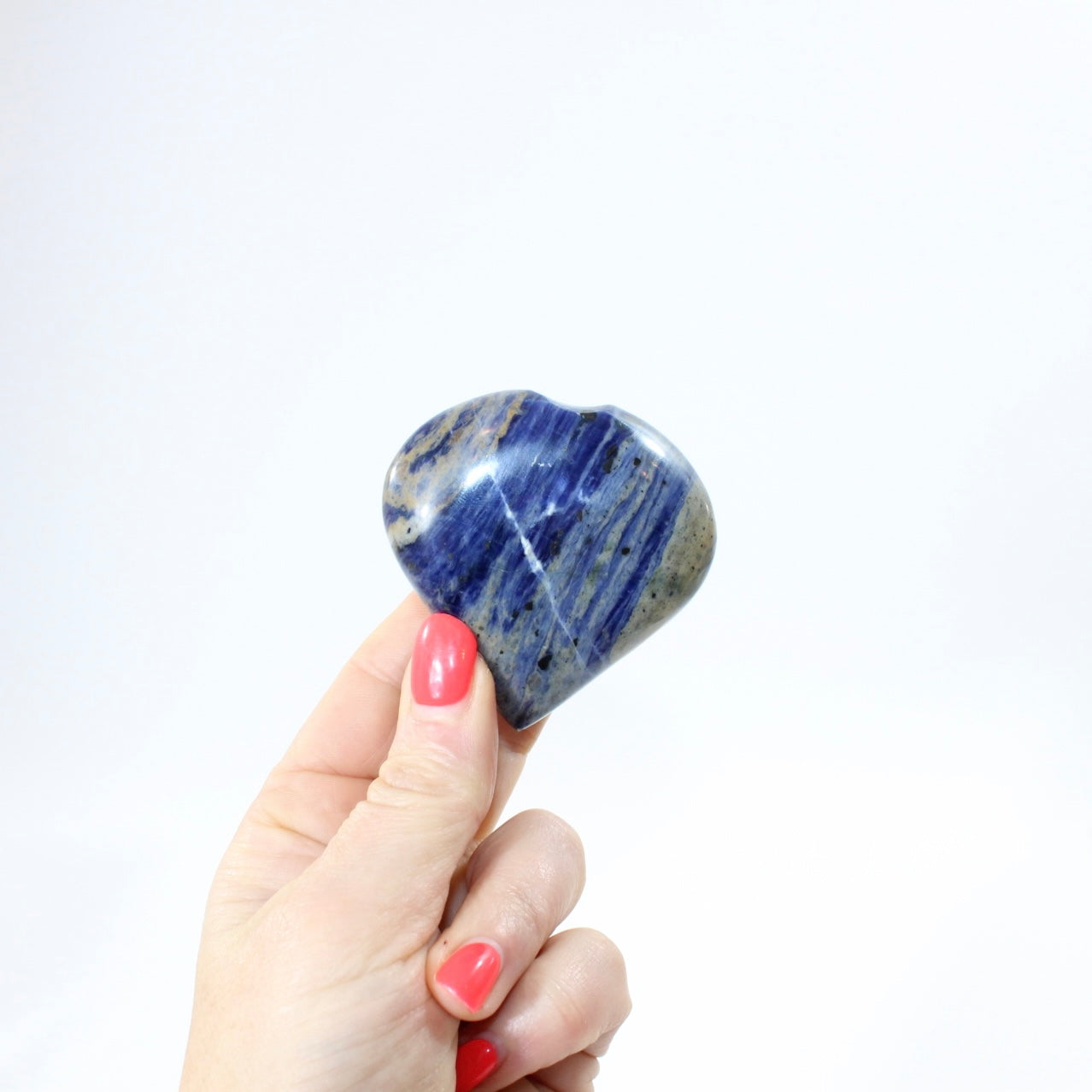 Sodalite Heart. Quiet your mind. Free express shipping. Buy Sodalite crystals online from ASH&STONE Auckland crystal shop. AfterPay available.
