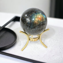 Load image into Gallery viewer, Labradorite polished crystal sphere on stand | ASH&amp;STONE Crystals Shop Auckland NZ
