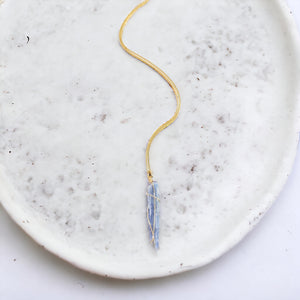  Bespoke NZ-made kyanite crystal pendant with 18" chain | ASH&STONE Crystals Shop Auckland NZ