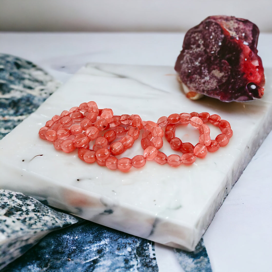 Crystal Jewellery NZ: Strawberry obsidian large nugget crystal bracelet