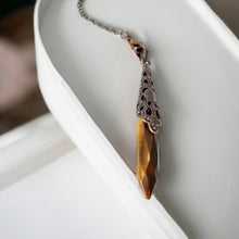Load image into Gallery viewer, Tigers eye crystal pendulum | ASH&amp;STONE Crystals Shop Auckland NZ
