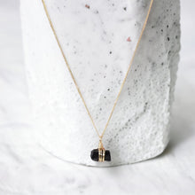 Load image into Gallery viewer, Bespoke NZ-made black tourmaline crystal pendant with 16&quot; chain
