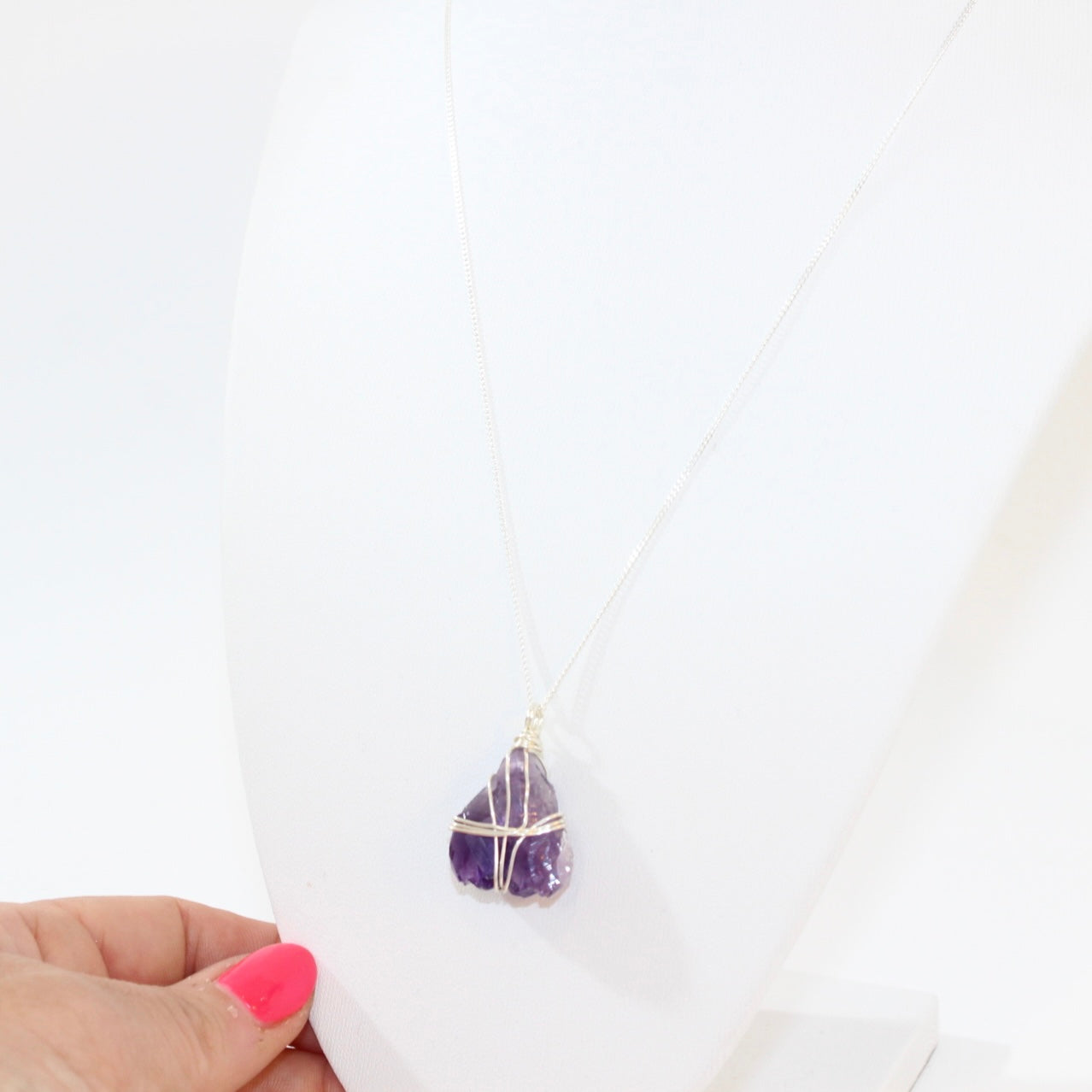 Amethyst Necklace Sterling silver | ASH & STONE crystal jewellery. Free express shipping