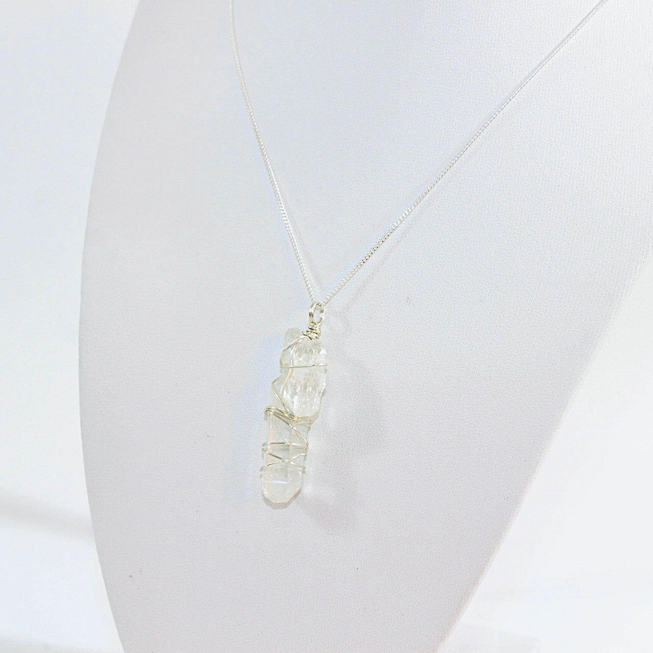 Clear Quartz Point crystal sterling silver Necklace | ASH & STONE crystal jewellery. Free express shipping.