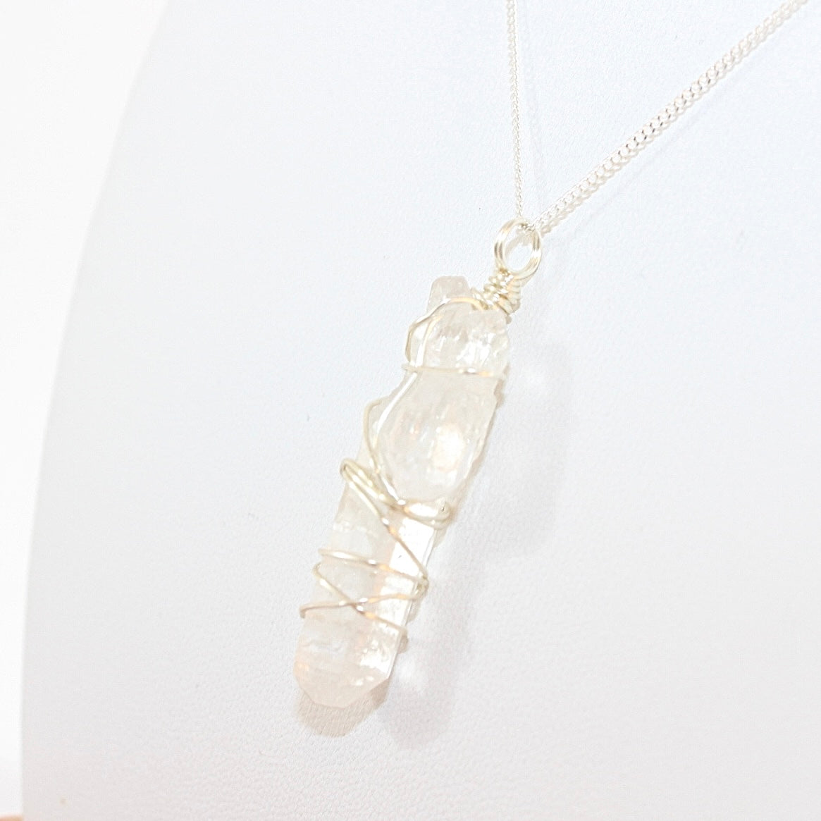 Clear Quartz Point crystal sterling silver Necklace | ASH & STONE crystal jewellery. Free express shipping.