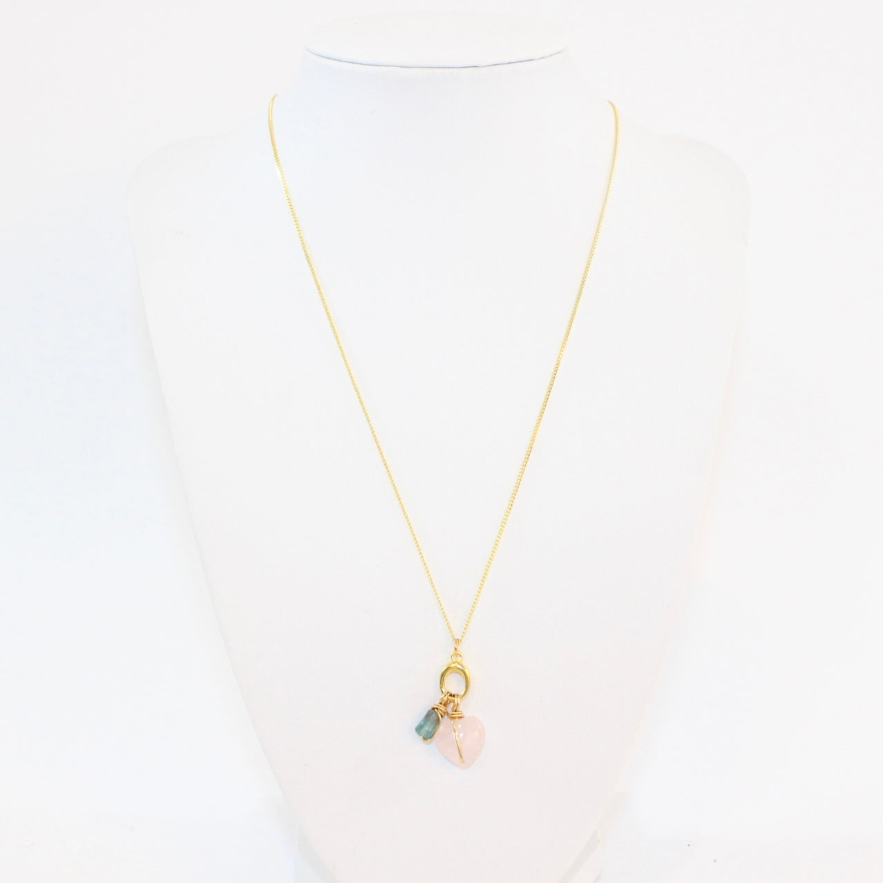 Rose Quartz & Blue Apatite Crystal Necklace | ASH & STONE. Free express shipping NZ Wide 