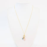 Rose Quartz & Blue Apatite Crystal Necklace | ASH & STONE. Free express shipping NZ Wide 