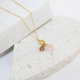 Rose quartz heart and Rutilated Quartz Necklace | ASH & STONE crystal jewellery. Free express Shipping NZ 