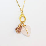 Rose quartz heart and Rutilated Quartz Necklace | ASH & STONE crystal jewellery. Free express Shipping NZ 
