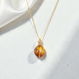 Amber Silver Gold Necklace | ASH & STONE premium crystal jewellery. Free express shipping NZ