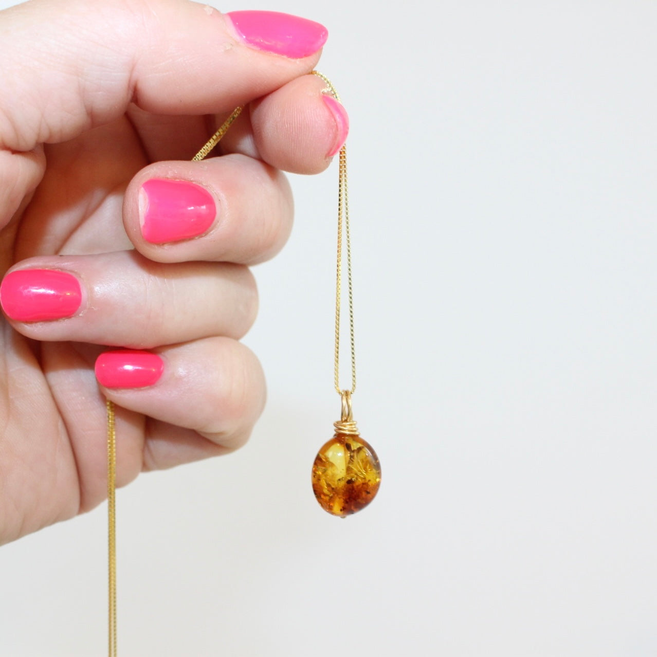 Amber Gold Necklace | ASH & STONE premium crystal jewellery. Free express shipping NZ