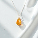 Amber Silver Gold Necklace | ASH & STONE premium crystal jewellery. Free express shipping NZ