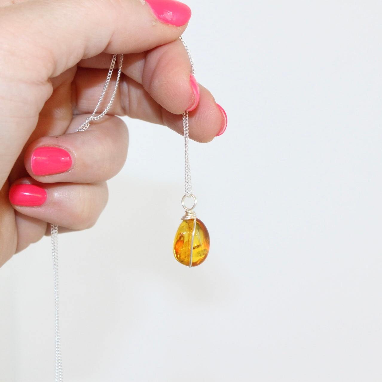Amber Silver Gold Necklace | ASH & STONE premium crystal jewellery. Free express shipping NZ