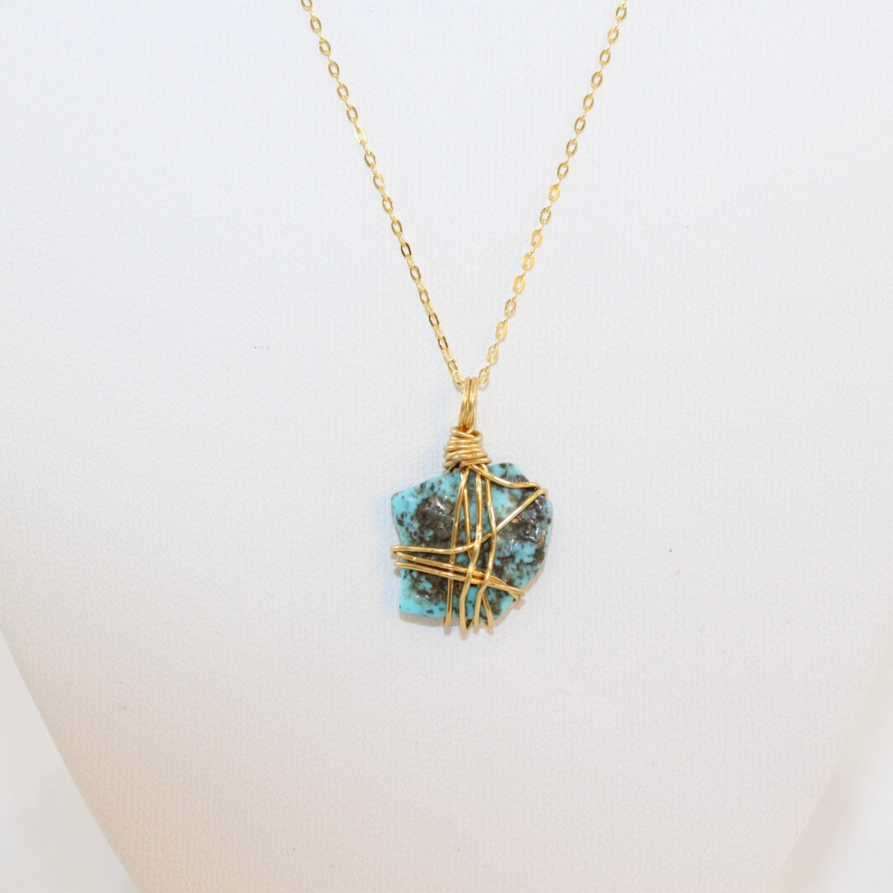 Turquoise Necklace Gold plated |ASH & STONE Crystal jewellery. Free express shipping.