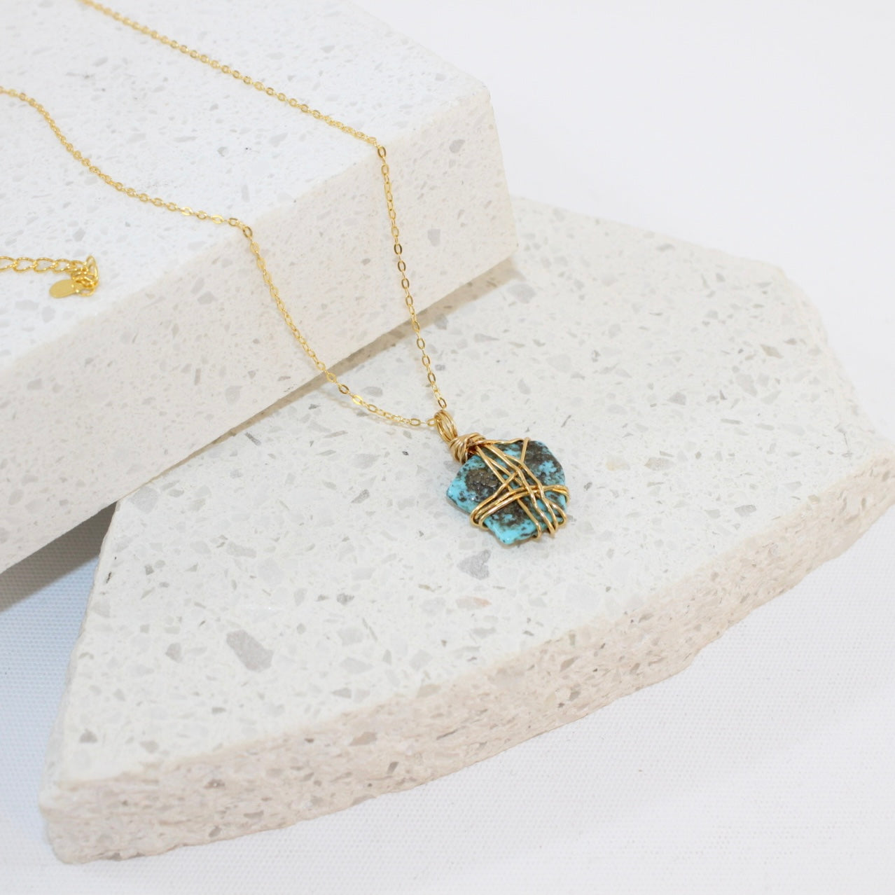 Turquoise Necklace Gold plated |ASH & STONE Crystal jewellery. Free express shipping.