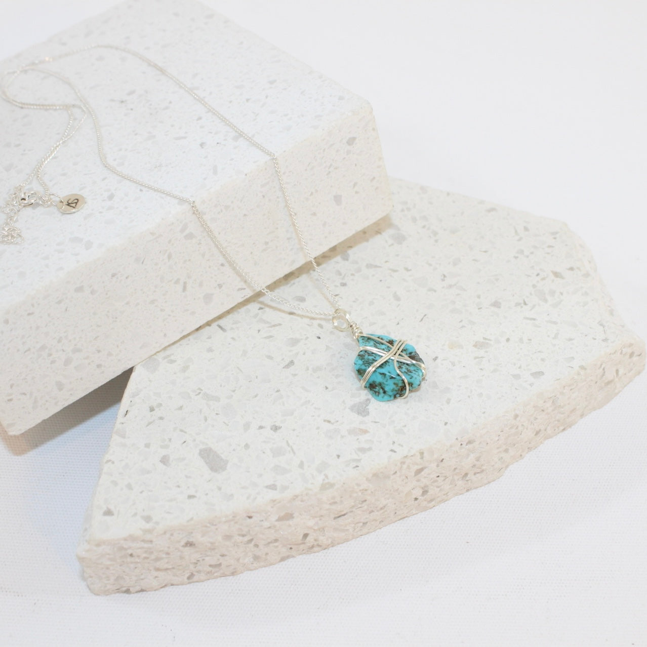 Turquoise Necklace Sterling silver | ASH & STONE Crystal necklaces. Free express shipping. 