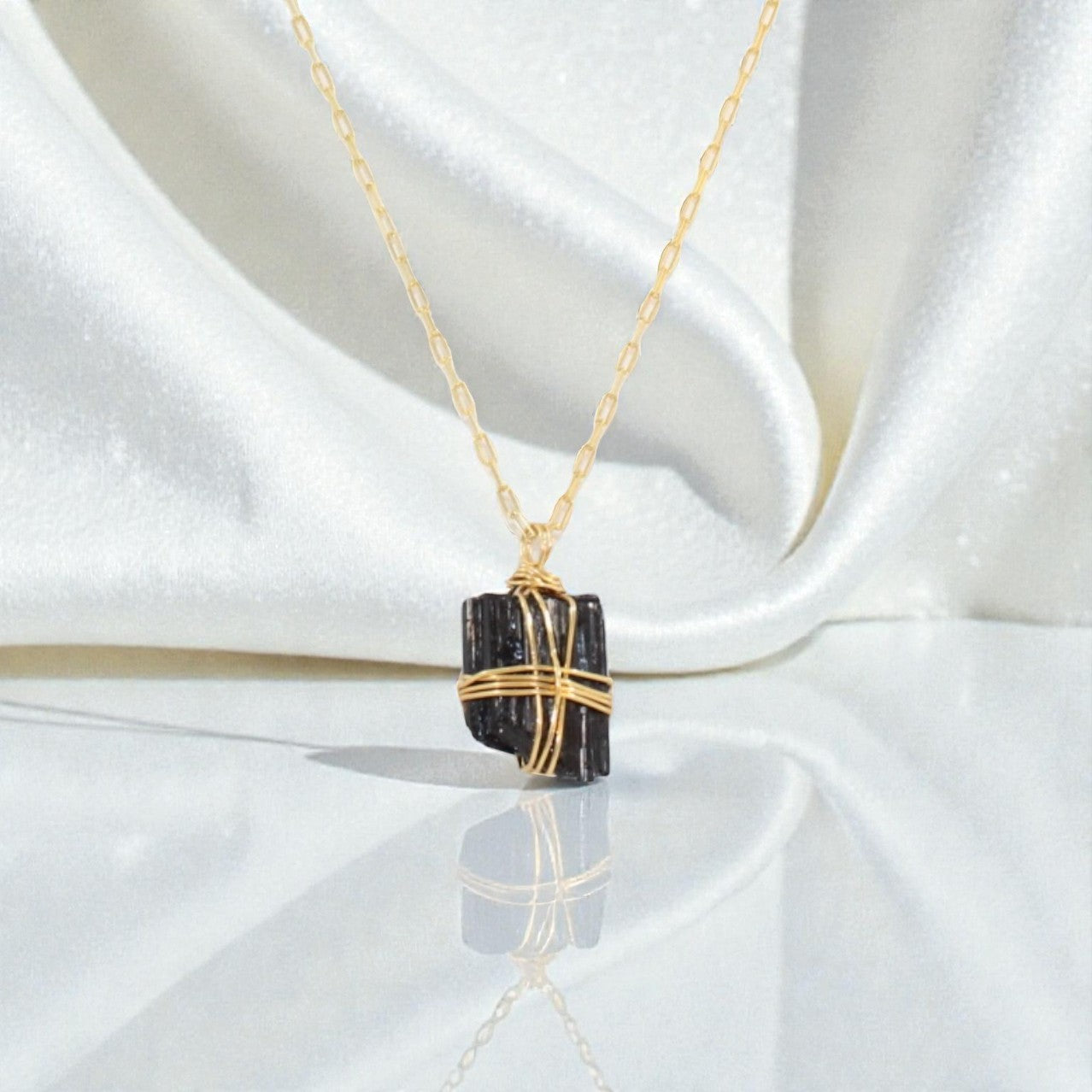 Black Tourmaline Necklace | ASH & STONE Premuim crystal jewellery. Free express shipping NZ 