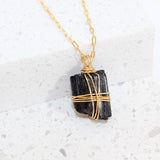 Black Tourmaline Necklace | ASH & STONE Premuim crystal jewellery. Free express shipping NZ 