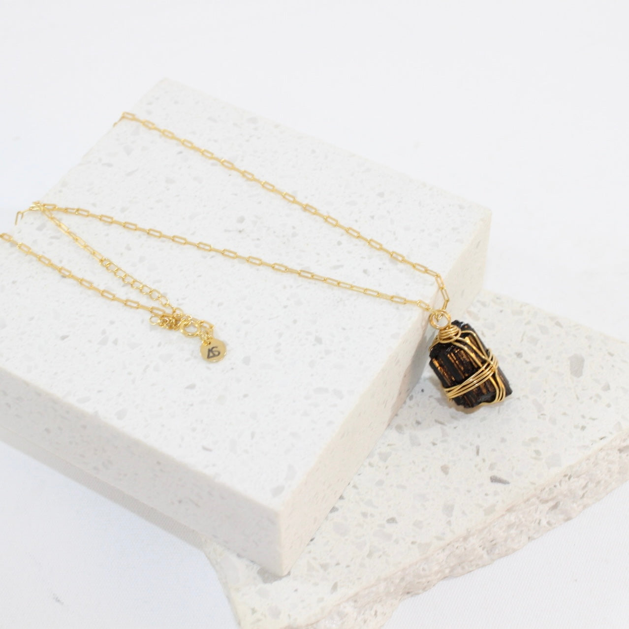 Black Tourmaline Necklace | ASH & STONE Premuim crystal jewellery. Free express shipping NZ 
