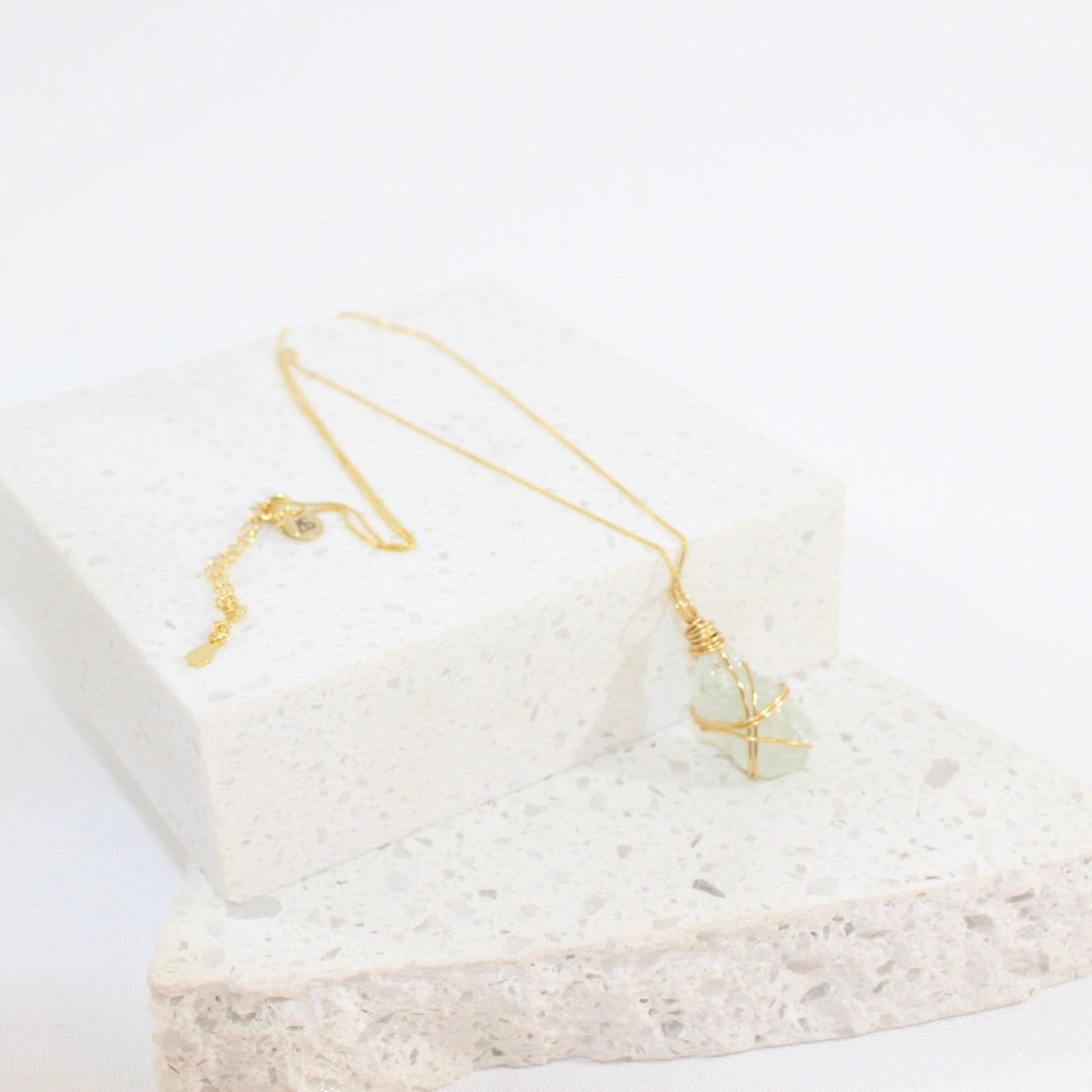  Aquamarine Gold Necklace | ASH & STONE premium crystal jewellery. Free express shipping NZ