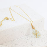  Aquamarine Gold Necklace | ASH & STONE premium crystal jewellery. Free express shipping NZ