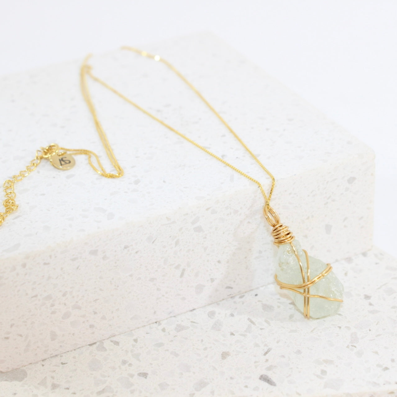  Aquamarine Gold Necklace | ASH & STONE premium crystal jewellery. Free express shipping NZ
