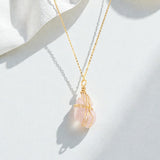 Kunzite Crystal Gold Necklace | ASH & STONE Premium crystal jewellery. FREE EXPRESS SHIPPING NZ WIDE.