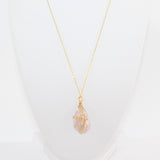 Kunzite Crystal Gold Necklace | ASH & STONE Premium crystal jewellery. FREE EXPRESS SHIPPING NZ WIDE.