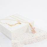 Kunzite Crystal Gold Necklace | ASH & STONE Premium crystal jewellery. FREE EXPRESS SHIPPING NZ WIDE.