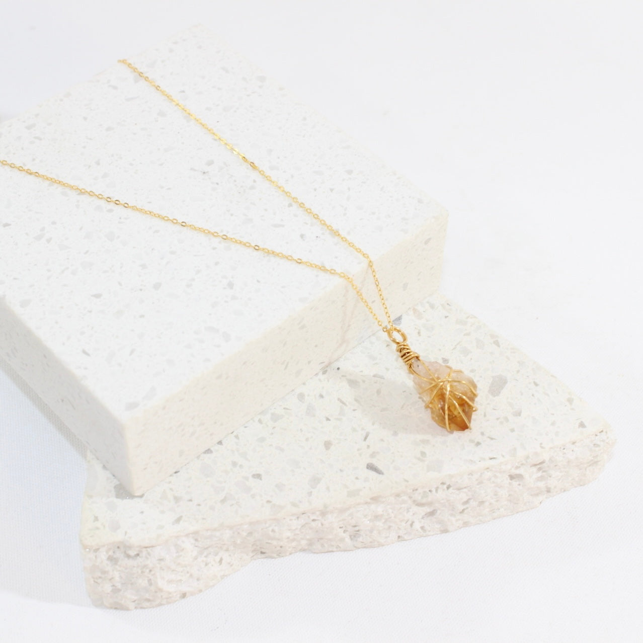 Citrine Gold Necklace | ASH & STONE Premium Crystal jewellery. Free express shipping NZ. 