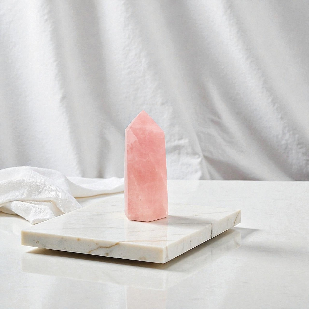 Rose Quartz Crystal Tower | ASH & STONE. Premium online crystals. NZ Free express shipping 