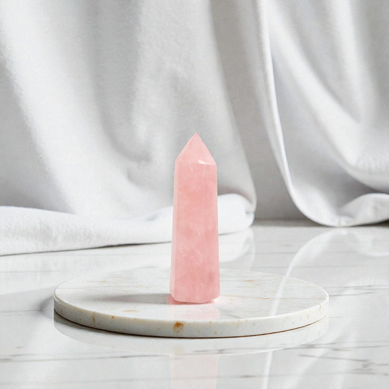 Rose Quartz Crystal Tower | ASH & STONE. Premium online crystals. NZ Free express shipping 