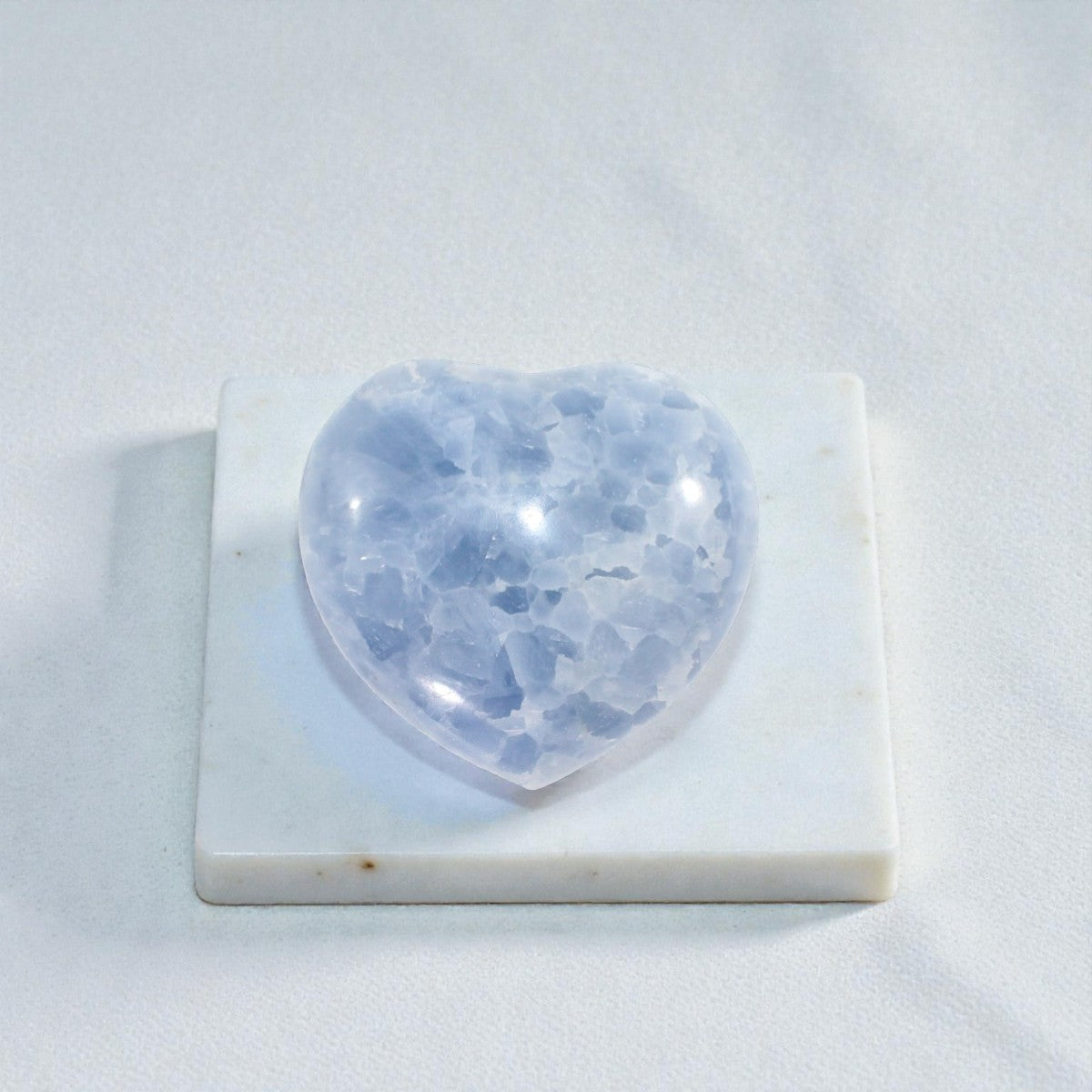 Blue Calcite Crystal Heart - Medium | ASH & STONE. Premium online crystals. Free express shipping NZ. 