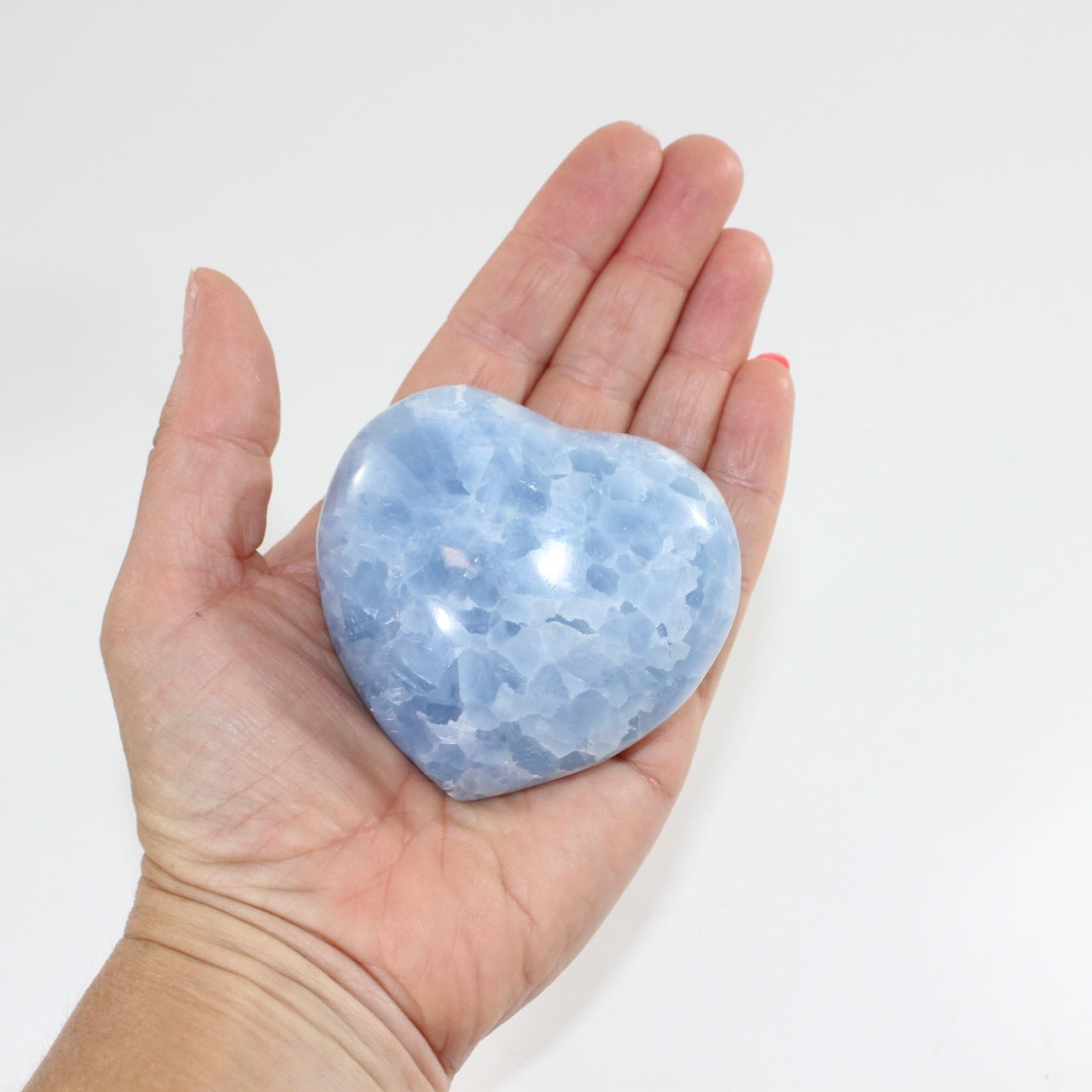 Blue Calcite Crystal Heart - Medium | ASH & STONE. Premium online crystals. Free express shipping NZ. 
