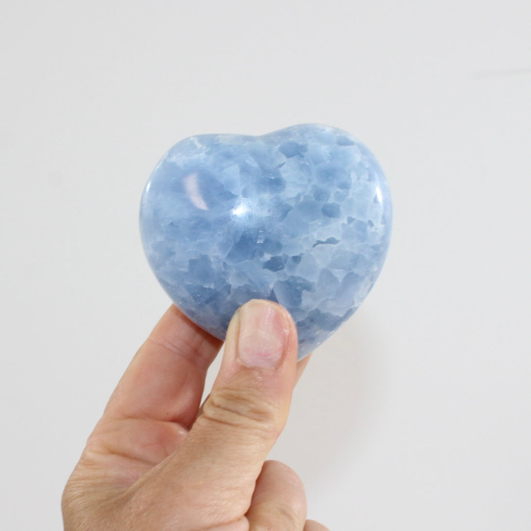 Blue Calcite Crystal Heart - Medium | ASH & STONE. Premium online crystals. Free express shipping NZ. 