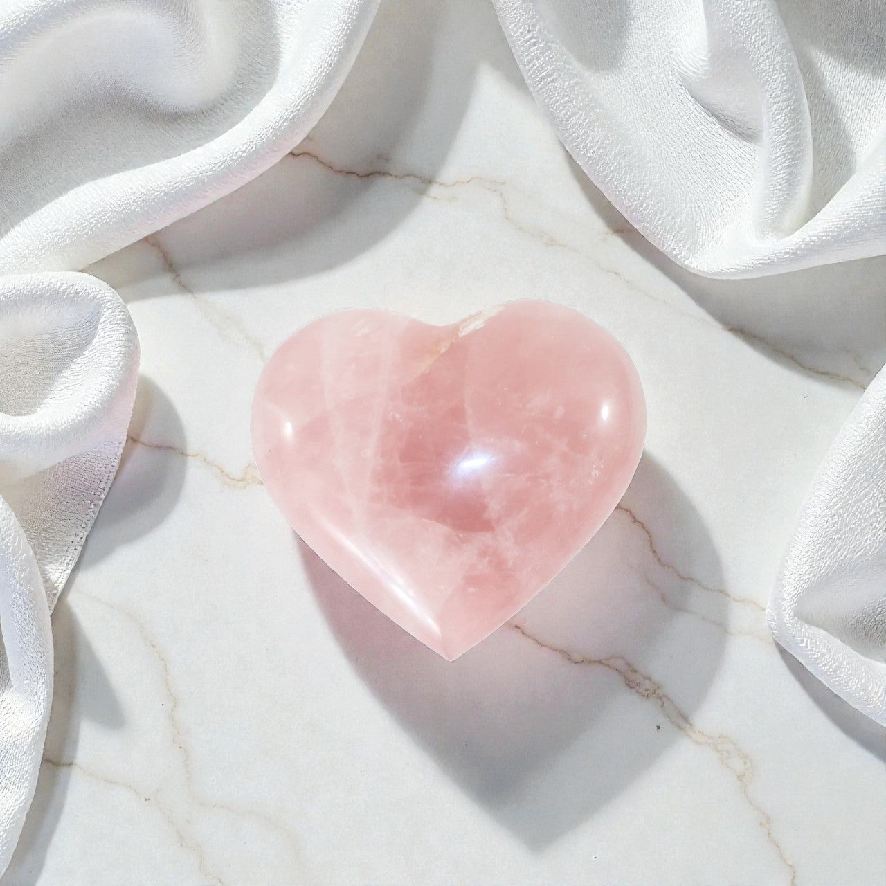 Rose Quartz Crystal Heart - Medium | ASH & STONE. Premium online crystals. Free express shipping NZ. 