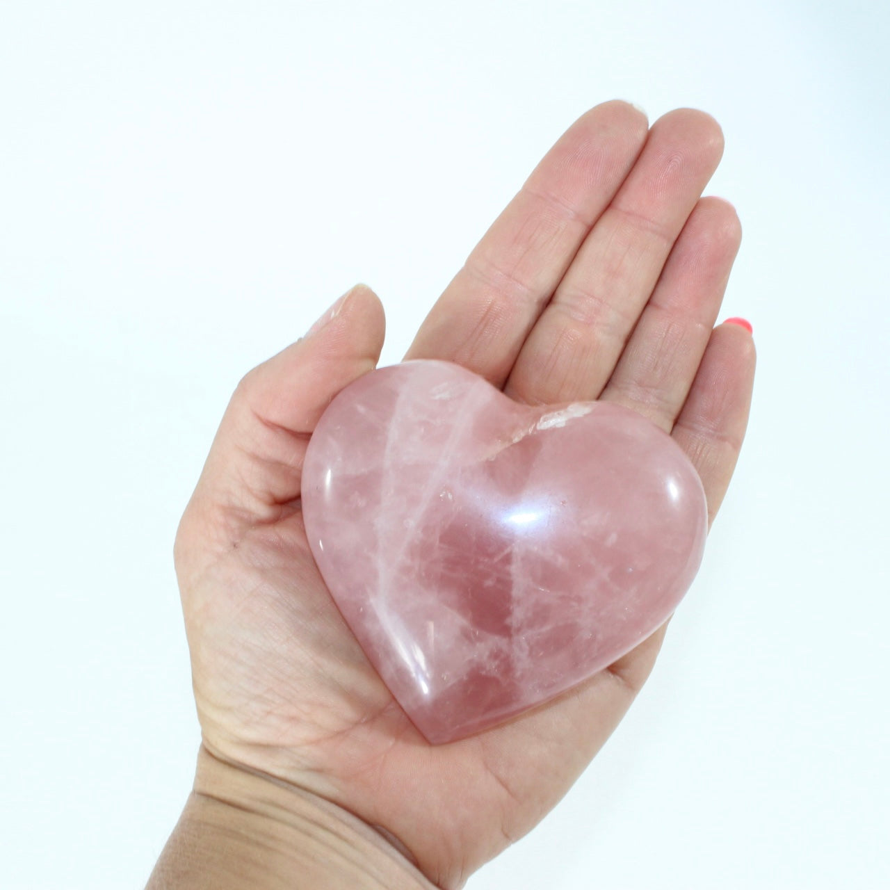 Rose Quartz Crystal Heart - Medium | ASH & STONE. Premium online crystals. Free express shipping NZ. 
